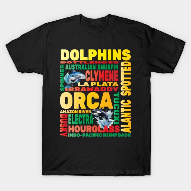 Dolphins Aquarium Hobbyist Ocean Marine Biology Biologist T-Shirt by Envision Styles